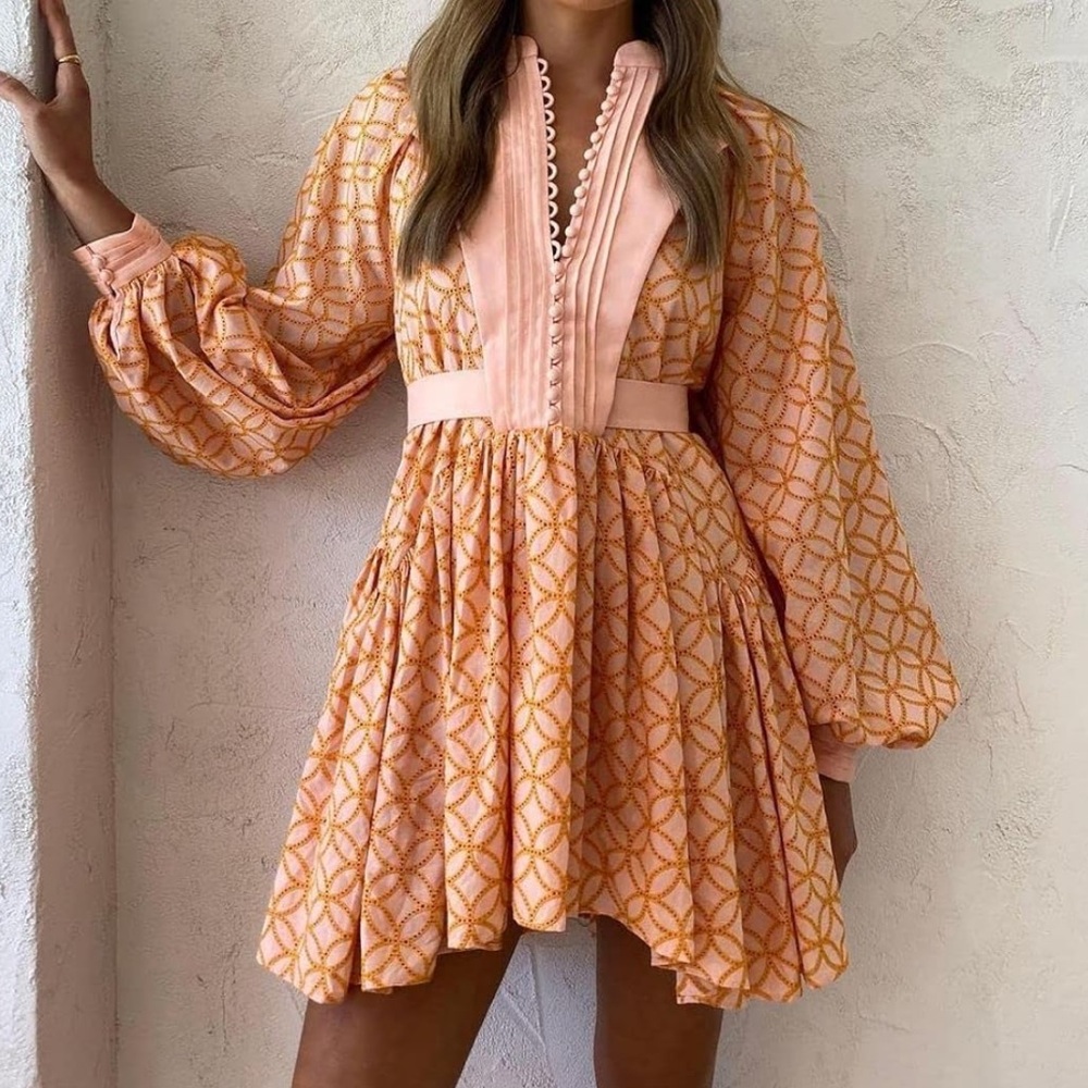 Aofur pink & orange dress